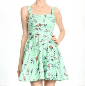 Mint Green Classic Car Swing Dress S